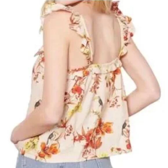 Evereve Char Floral Flutter Tank Size: L Color: Blush Pink Floral Pattern - Picture 2 of 10